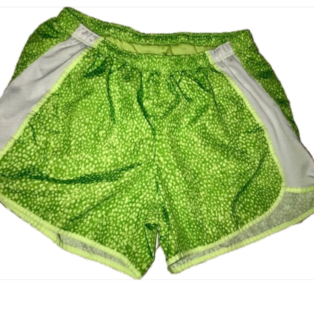 Y2K Running Shorts Champion Bright Light Green & White Athletic active shorts
